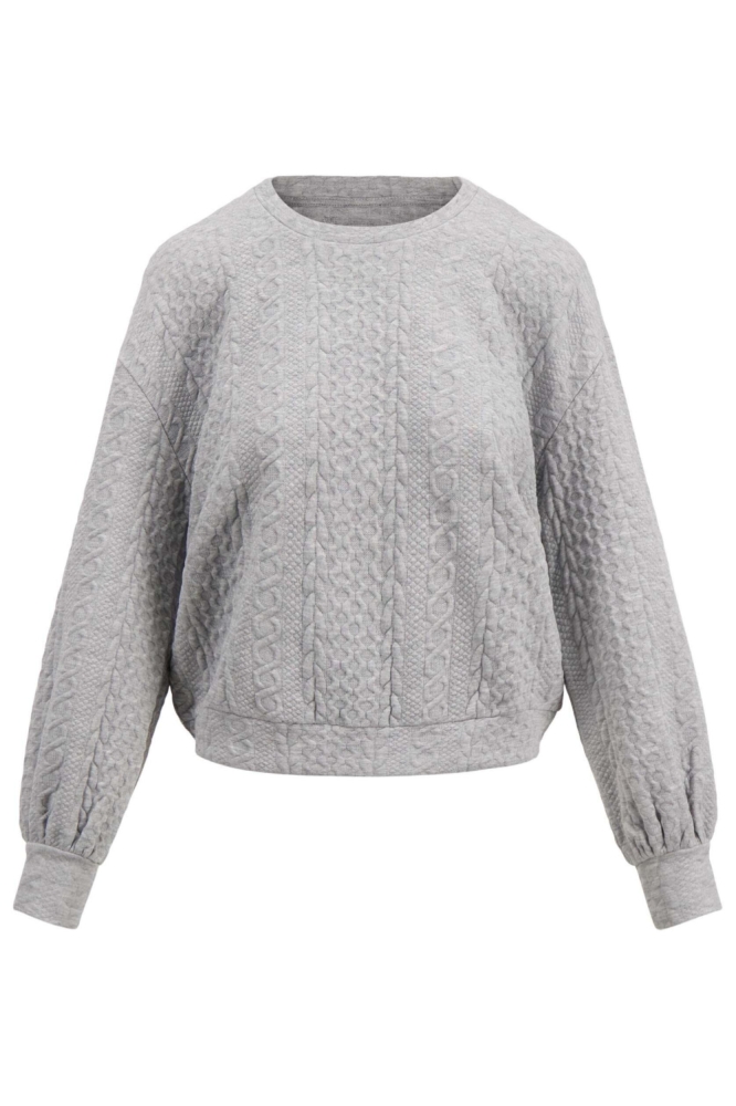 KABEL STRUCTUUR SWEATER 0304 213 MIDDENGRIJS